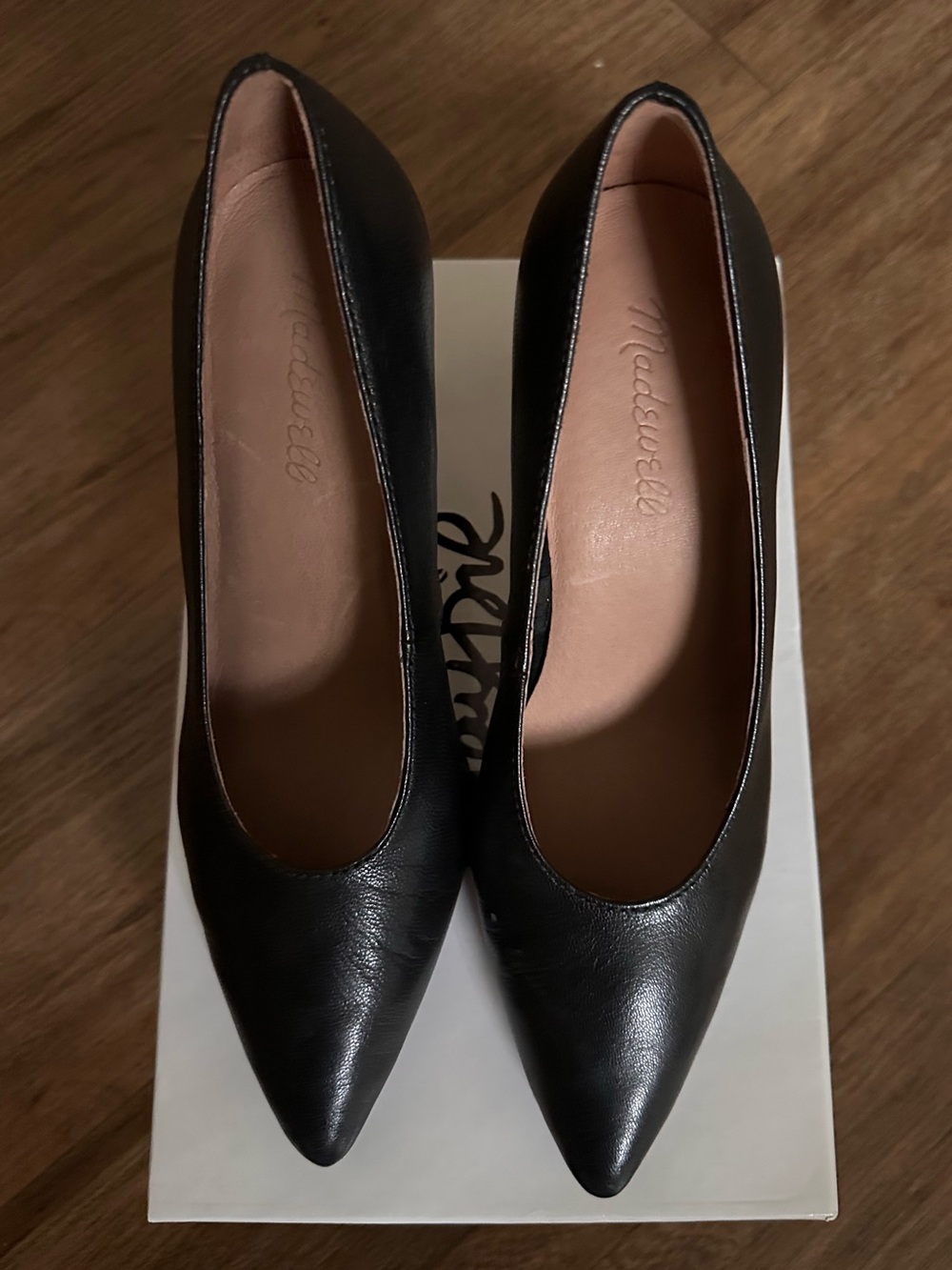 Madewell Women's Black Leather Pointed-Toe Pumps Size 7